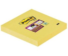 Lipnūs užrašų lapeliai 3M Post-it® Super Sticky 76mmx76mm, 90 lapelių, geltonos spalvos
