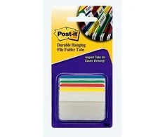 Indeksai 3M, Post-it, 50.8x38mm, spalvoti, plastikiniai, lenkti, kartotekiniams vokams (4x6) 0718-0