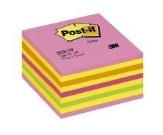 3M Lipnūs lapeliai Post-it Ledinukai kubas, 76 x 76 mm, 450 lapelių, neoninių melsvų spalvų derinys