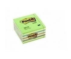3M Lipnūs lapeliai Post-it Ledinukai kubas, 76 x 76 mm, 450 lapelių, neoninių melsvų spalvų derinys