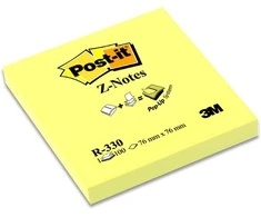 3M Lipnūs lapeliai POST-IT Z, 76 x 76 mm, 100 lapelių, geltona