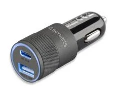 4Smarts Car Charger Rapid+ 27W su Quick Charge, pilkas / juodas