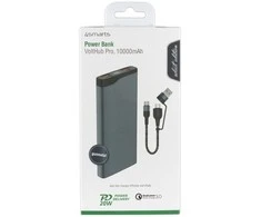 4Smarts Išorinė baterija VoltHub Pro 10000mAh 22.5W su Quick Charge, PD, gunmetal spalvos *Select Edition*