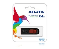 Ištraukiamas atmintukas Adata C008 64GB Juodas/Raudonas