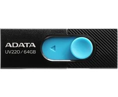 ADATA | USB Flash Drive | UV220 | 64 GB | USB 2.0 | Juodas/Mėlyna