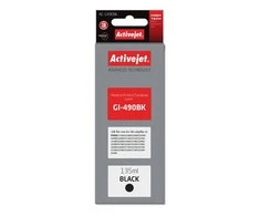 Rašalo Kasetė - Activejet AC-G490Bk, Pakaitalas Canon GI-490BK, 135 ml, Juoda
