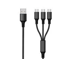 2GO 3 viename USB Ladekabel kabelis – juodas – 150 cm, skirtas USB Type-C