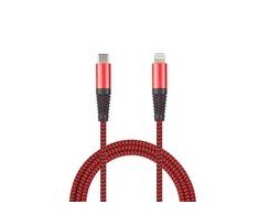 2GO USB laidas Datenkabel-raudona-100cm, skirtas Apple 8-Pin USB Type-C