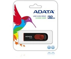 Ištraukiamas atmintukas Adata C008 32GB Juodas/raudonas