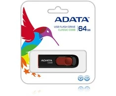 Ištraukiamas atmintukas Adata C008 64GB Juodas/Raudonas