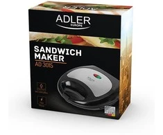 Sumuštinių keptuvas Adler | Sumuštinių keptuvė | AD 3015 | 750 W | Lentelių skaičius 1 | Kepinių skaičius 2 | Juodas
