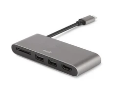 Moshi USB-C daugialypės terpės adapteris, titano pilkas