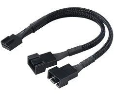 Kabelis AKASA 4-pin PWM, 0.1m, juodas / AK-0022
