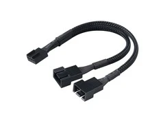 Kabelis AKASA 4-pin PWM, 0.1m, juodas / AK-0022