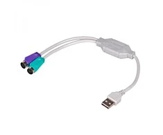 USB adapteris Akyga USB - PS / 2 x2 Baltas (AK- AD- 15)