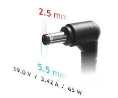 AKYGA AK-ND-01 nešiojamojo kompiuterio maitinimo adapteris AK-ND-01 19V/3.42A 65W 5.5x2.5 mm ASUS/TOSHIBA/LENOVO
