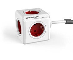 allocacoc PowerCube Extended 3 m incl. 3 m Cable red Type F