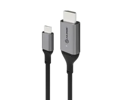 „Alogic“ 1 m „Ultra USB-C“ (vyriškas) ir HDMI (vyriškas) kabelis – 4K @60Hz – 1 m – A tipo HDMI (standartinis) – C tipo USB – Vyriškas – Vyriškas – Tiesus