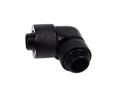 Alphacool varveklio jungtis 90 laipsnių nuo G1/4 colio AG iki 13/10 mm – pasukama, juoda