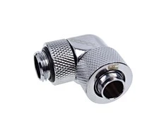 Alphacool Eiszapfen Connector 90 Degree G1/4 Inch Female Thread to 13/10mm – Rotatable, chrome sidabrinis