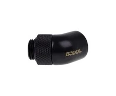 Alphacool Eisfrost Adapteris 45 Degree G1/4 Inch Female to G1/4 Inch Male – Rotatable, Juodas