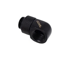 Alphacool Eiszapfen Adapteris 90 Degree G1/4 inch Male to G1/4 inch Female – Rotatable, Juodas