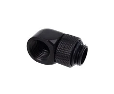 Alphacool Eiszapfen Adapteris 90 Degree G1/4 inch Male to G1/4 inch Female – Rotatable, Juodas