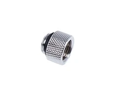 Alphacool Eiszapfen Adapteris straight G1/4 inch female to G1/4 inch male – chrome sidabrinis