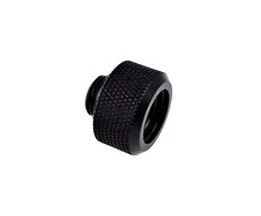 „Alphacool“ jungtis su tiesiu G1/4 colio vidiniu sriegiu ir 16 mm išoriniu skersmeniu, kieta vamzdžio jungtis – juodas
