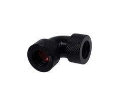 Alphacool HT Adapteris 90 Degree 16mm OD to 16mm OD Hardtube – knurled, juodas