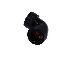 Alphacool HT Adapteris 90 Degree 16mm OD to 16mm OD Hardtube – knurled, juodas