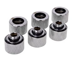 Alphacool 1 / 4 "jungtis - 16mm, 6-pakuotė, chromas (17384)