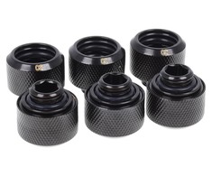 Alphacool Jungčių rinkinys 1/4" - 16/10mm, juodas, 6 vnt. (17379)