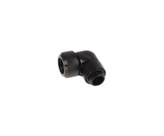 „Alphacool Eiszapfen“ 13 mm kieto vamzdžio suspaudimo jungtis, 90 laipsnių pasukama, G1/4 "juodas"