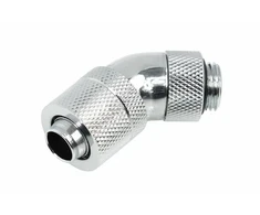 Alphacool HF Connection 45 Degree G1/4 Inch Female Thread to 13/10mm – Rotatable, Chrome Sidabrinis