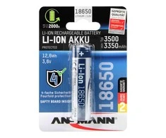 Akumuliatorius 18650 3.6V 3500mAh Li-Ion su integruotu krovimo valdikliu PCM ANSMANN