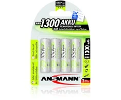 1x4 Ansmann maxE NiMH rech. šikšnosparnis, Mignon AA 1300 mAh
