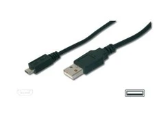 Digitus Assmann Electronic ASSMANN USB 2.0 jungties kabelis tipas A - micro B M/M 3.0m USB 2.0 conform bl