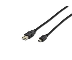 Assmann Electronic ASSMANN USB 2.0 jungties kabelis tipas A - mini B 5pin M/M 3.0m USB 2.0 conform bl