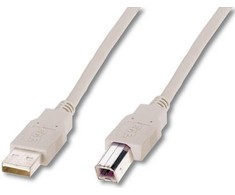 Assmann Electronic ASSMANN USB2.0 kabelis 1,8m USB A zu USB B masinis smėlio spalvos