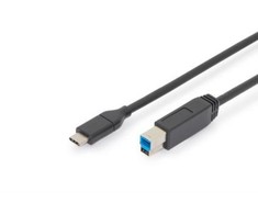 Assmann Electronic ASSMANN USB Type-C jungties kabelis tipas C iki B M/M 1.8m 3A 5GB 3.0 Versija CE bl
