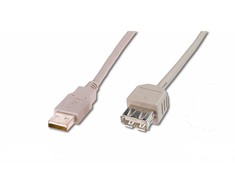 Assmann Electronic ASSMANN USB2.0 ilgintuvas 1,8m USB A/M į A/F masinis juodas
