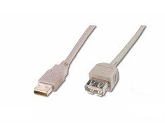 Assmann Electronic ASSMANN USB2.0 ilgintuvas 1,8m USB A/M į A/F masinis juodas