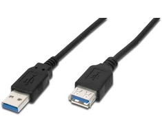 Assmann Electronic ASSMANN USB3.0 ilgintuvas 3m USB A / M į A / F masinis juodas