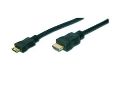 Assmann Electronic ASSMANN HDMI High Speed jungties kabelis tipas C - tipo AM/M 3.0m Ultra HD 24p auksinis bl