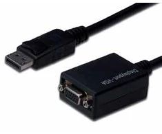 Assmann Electronic DIGITUS DisplayPort adapterio laidas DP - HD15 M/F 0.15m su blokavimu DP 1.1a suderinamas su CE bl