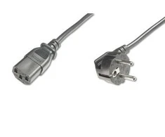 Assmann Electronic ASSMANN Netzkabel juodas Schuko 90Grad kampinis - C13 St/Bu 0,75m H05VV-F3G 0,75qmm
