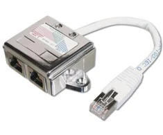 Assmann Electronic Assmann elektroninis ASSMANN T adapteris RJ45 CAT5e 19cm 1xRJ45 M iki 2xRJ45 F masinis
