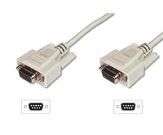 Assmann Electronic ASSMANN nuoseklusis kabelis 3m 2x DSUB 9 smėlio spalvos priskyrimas 1:1 AWG26