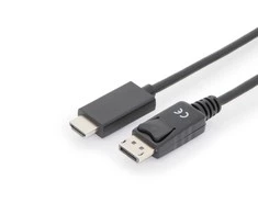 Assmann Electronic DIGITUS DisplayPort Adapteris Cable DP - HDMI Type A St / St 1,0m w / War. DP 1.2 HDMI 2.0 4K / 60Hz CE juodas